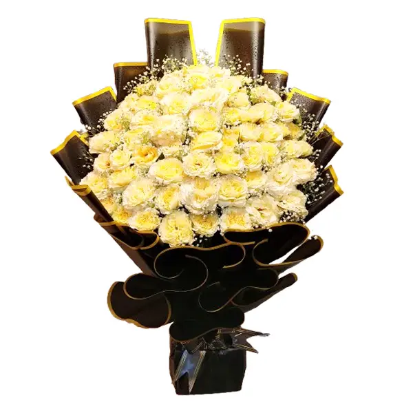 Elegant white rose bouquet fresh flowers for wedding and gift