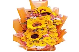 Fresh sunflower bouquet yellow flower gift for birthday and special occasions